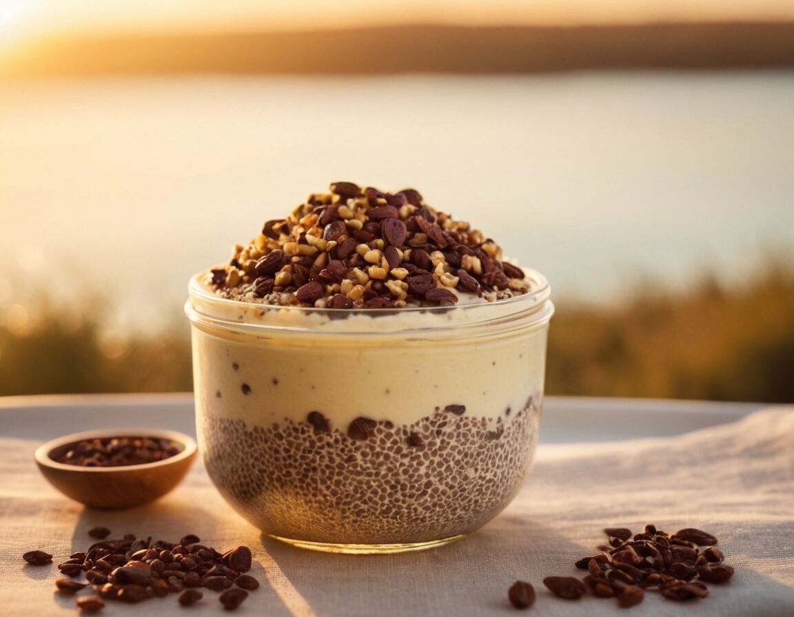 Chia-Pudding mit Vanille und Kakaonibs - Rezepte mit Kakaonibs: Gesunde Schokoladenalternativen