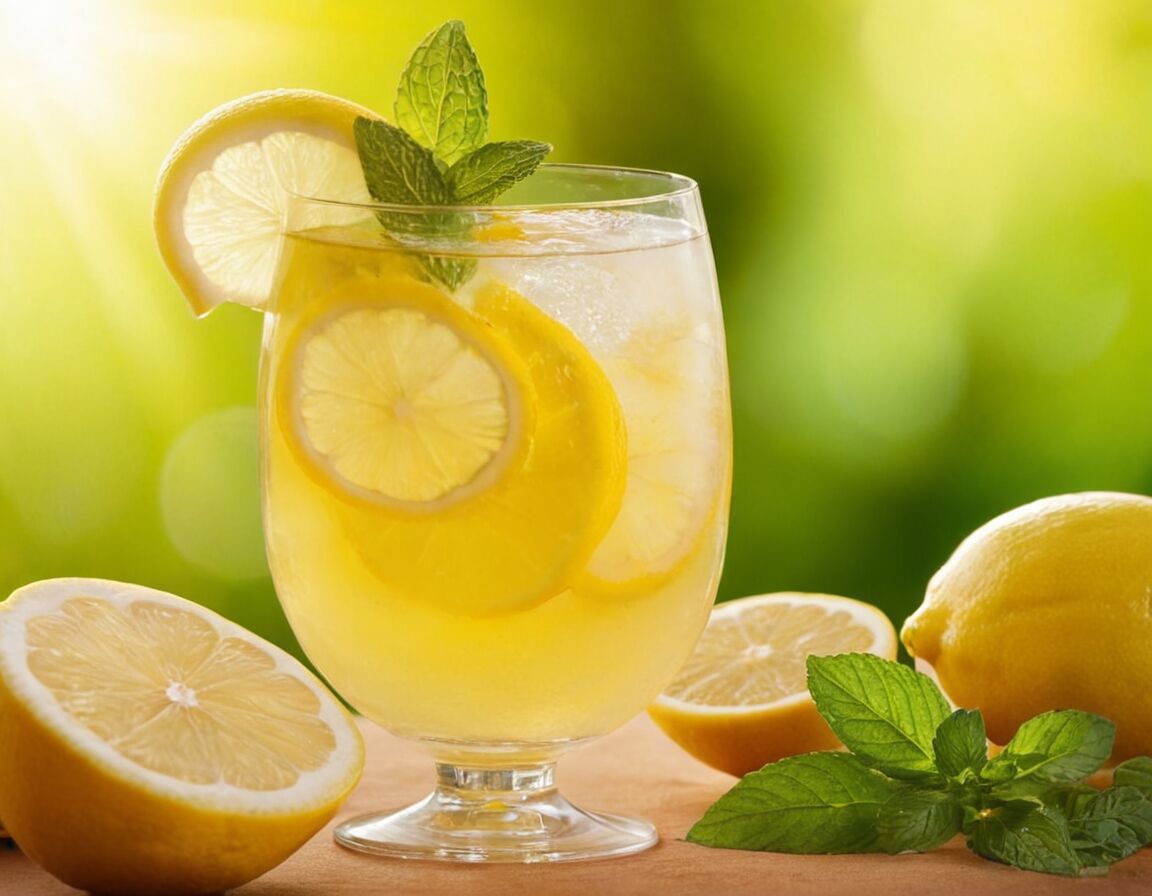 Garnitur: Minzblätter für zusätzliche Frische - Erfrischender Limoncello Spritz: Das perfekte Sommergetränk