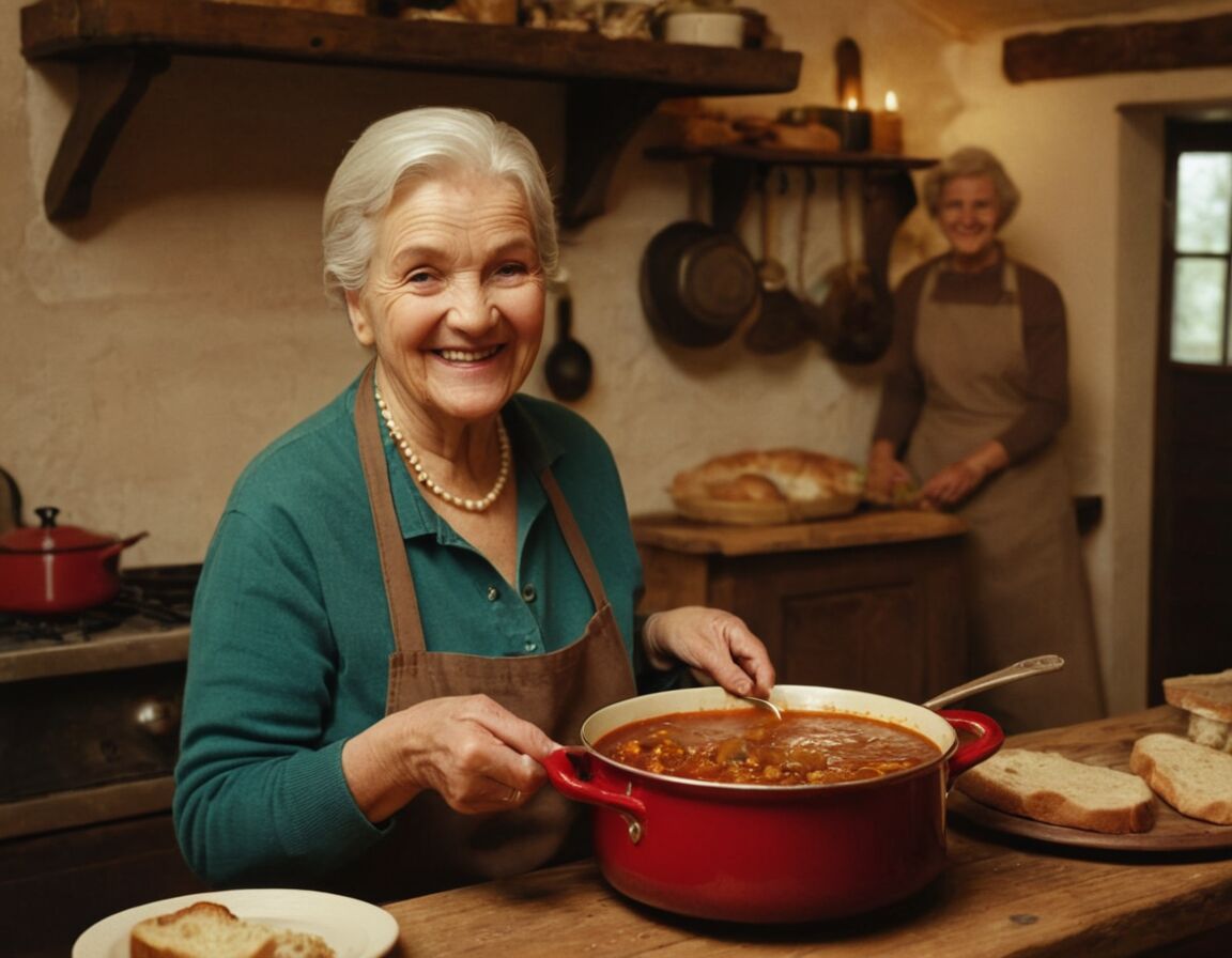 Serviervorschlag: Mit frischem Brot genießen   - Herzhafte Gulaschsuppe: Das traditionelle Rezept für kalte Tage