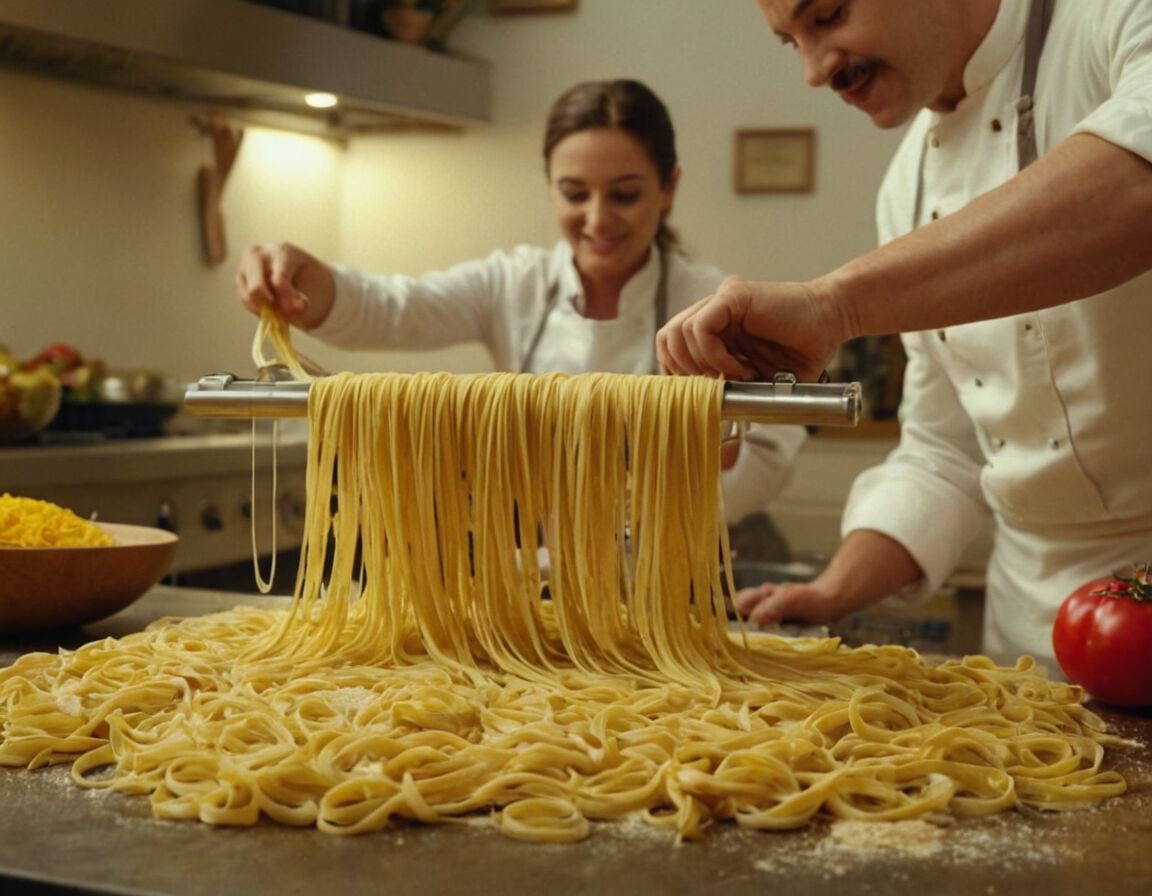 Teigplatten in gewünschte Form schneiden - Pastamaschine richtig nutzen: Frische Pasta selber machen