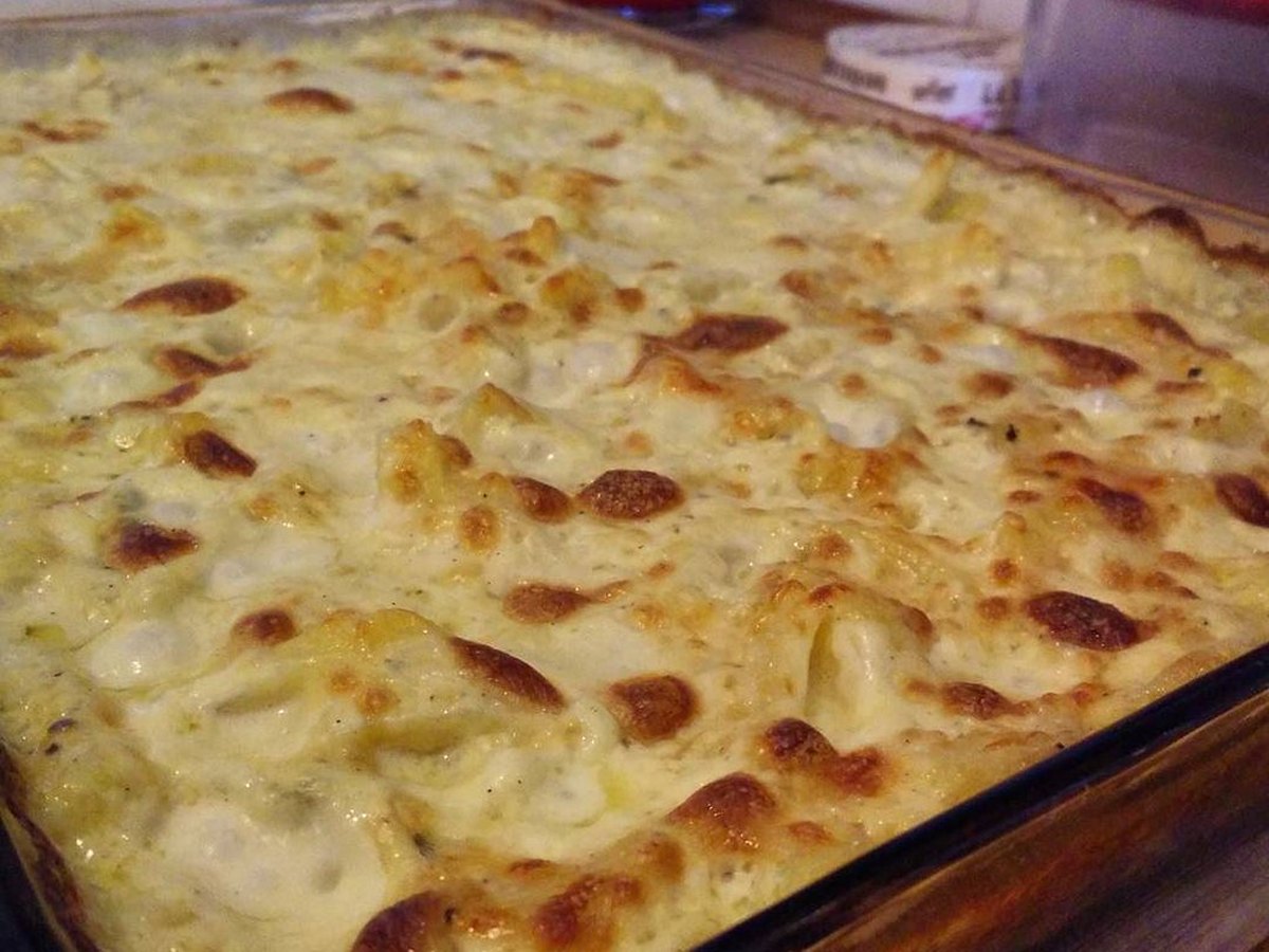 Fertig gebackener Kartoffelauflauf