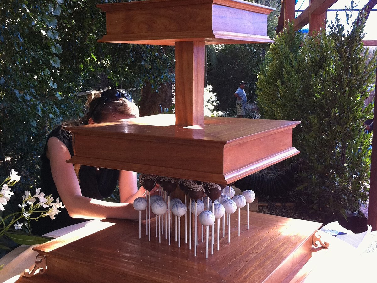 Cake Pops trocknen aufrecht in einem Ständer