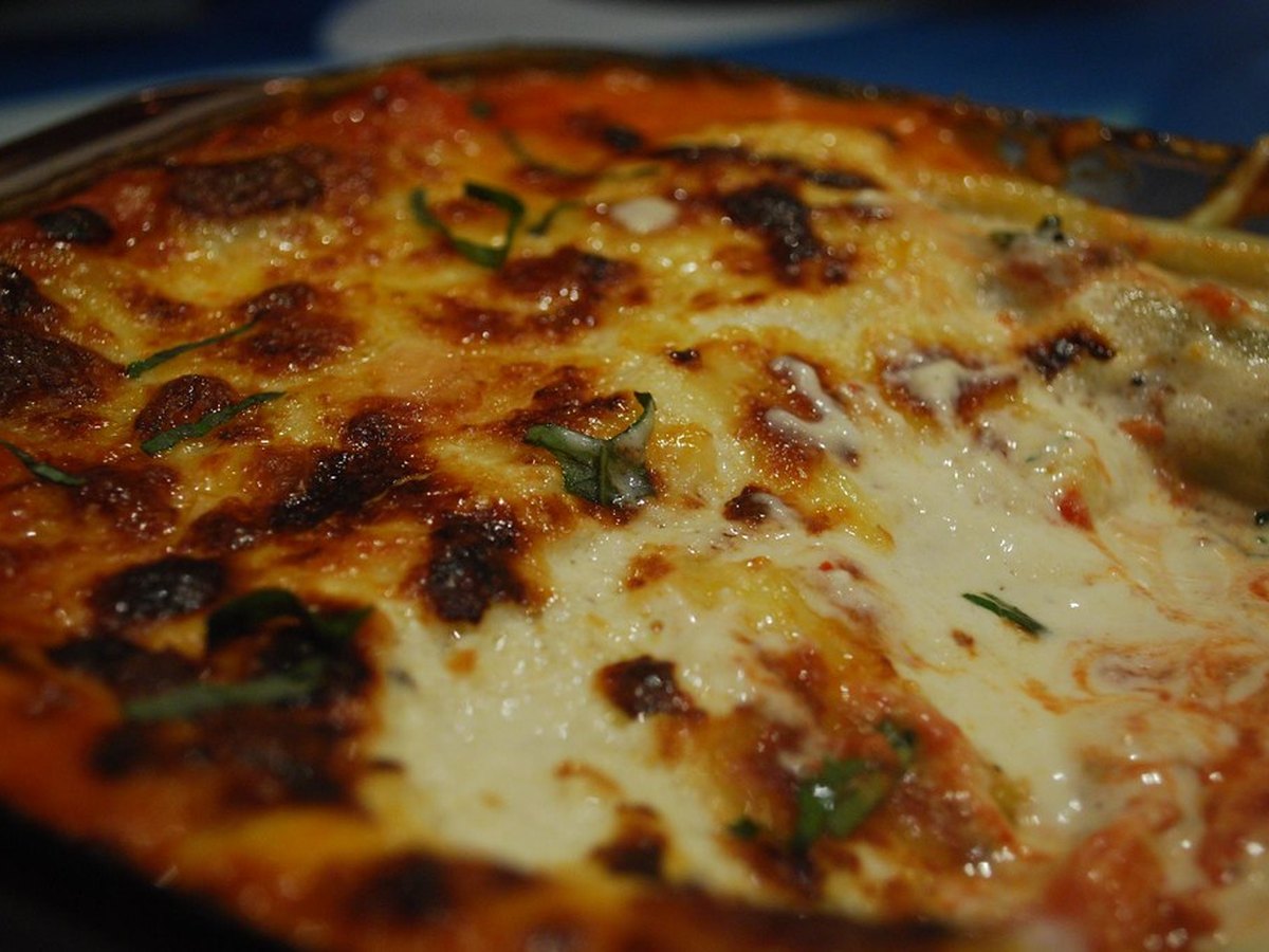 Cannelloni-Auflauf mit Tomatensauce und Käse
