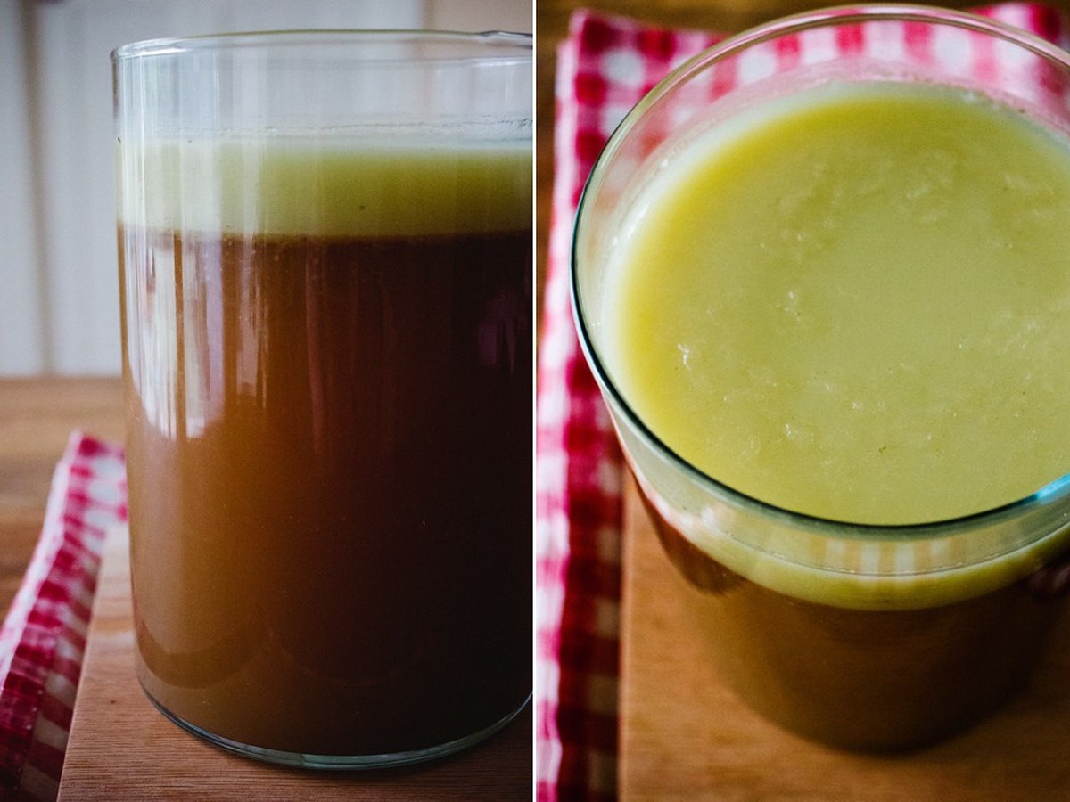Gazpacho in einem Glas serviert