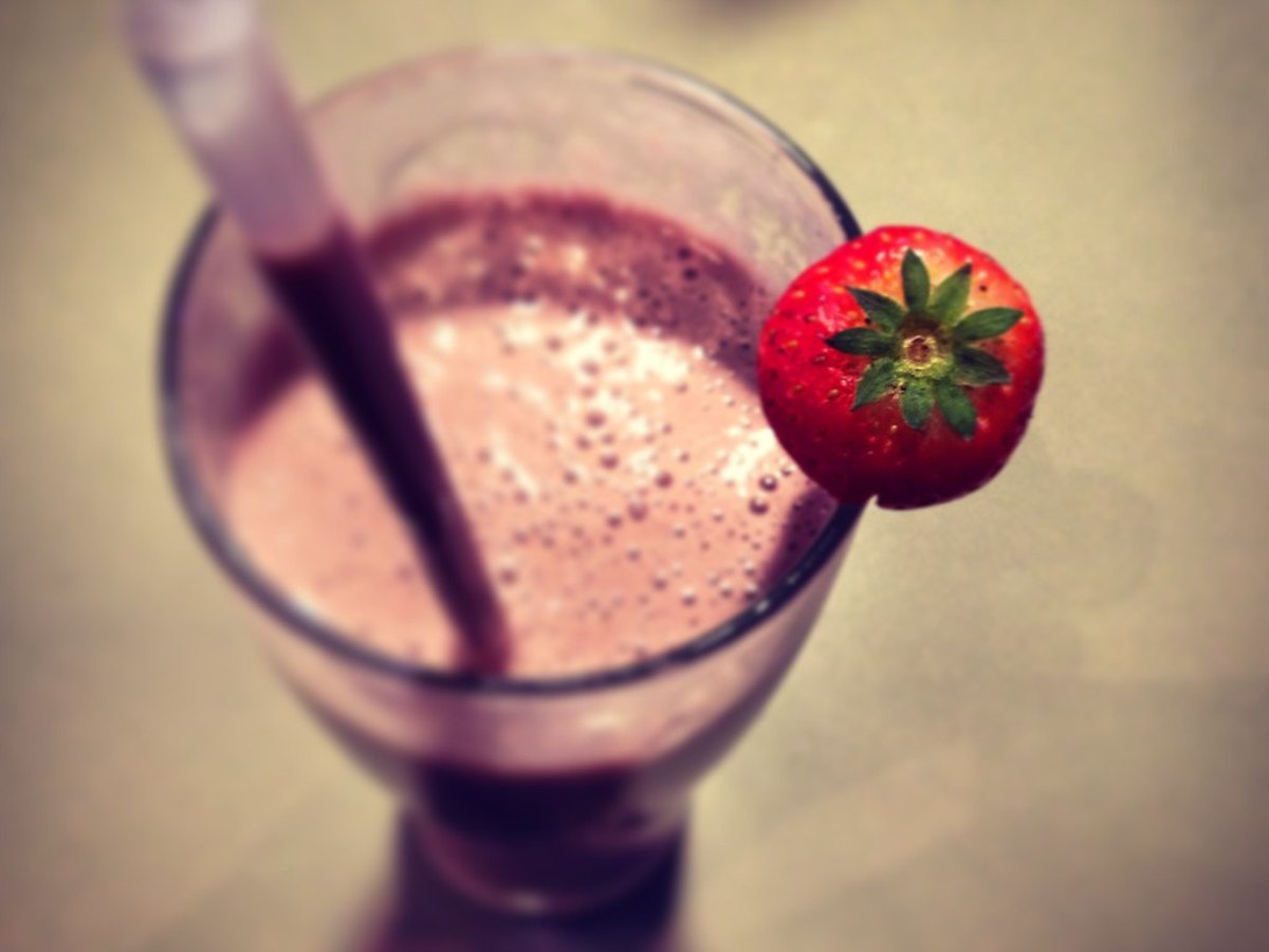 Erdbeer-Milchshake im Glas