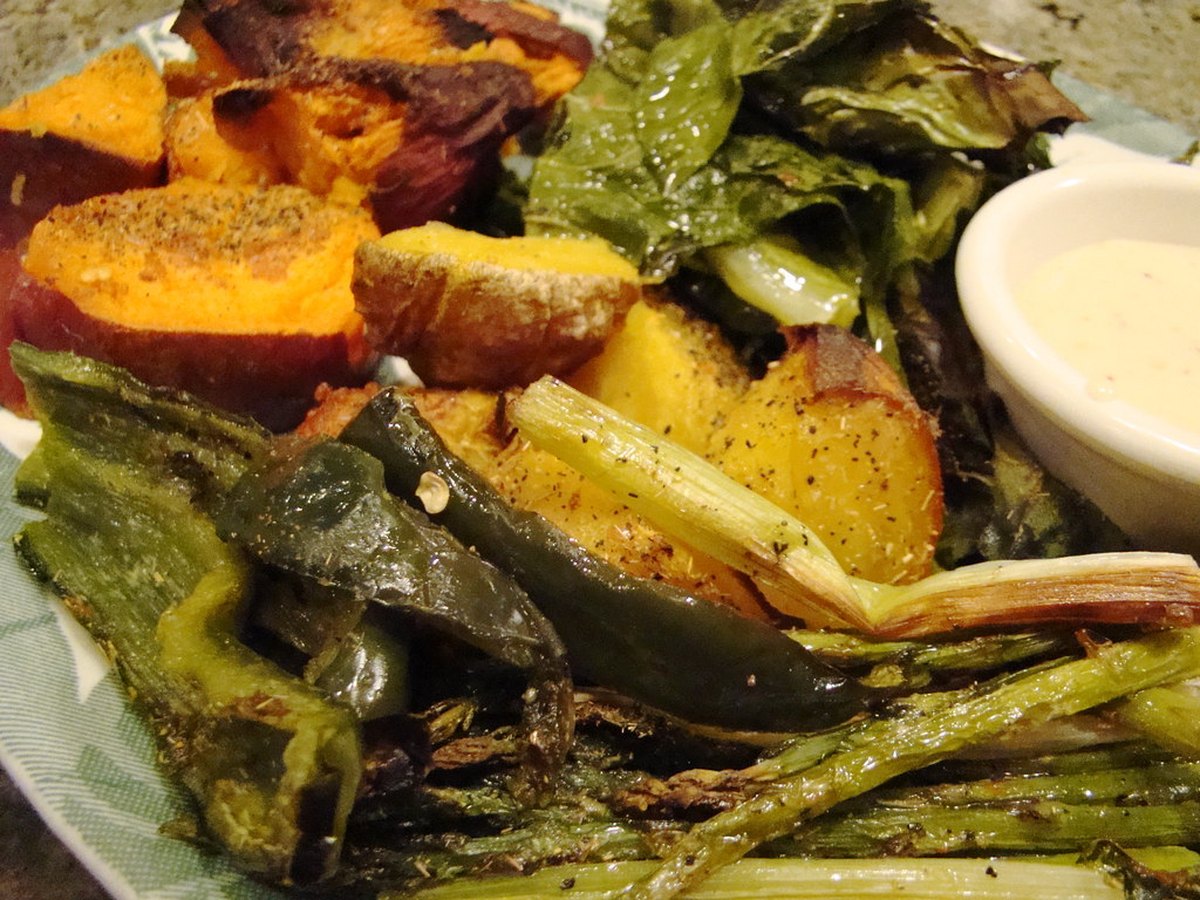 Grüner Spargel aus dem Ofen