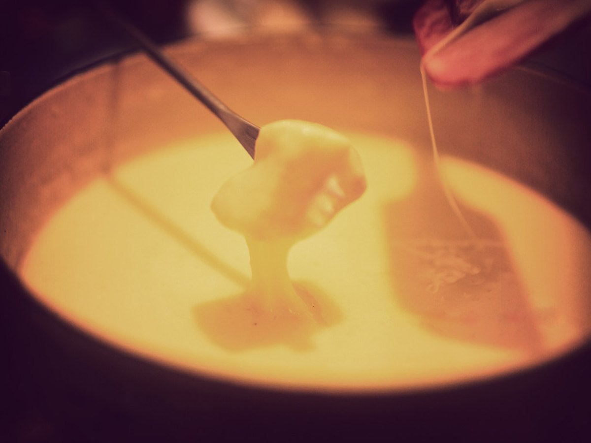 Käsefondue mit Brot
