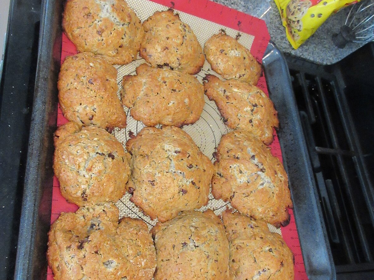 Frisch gebackene Plätzchen auf einem Backblech
