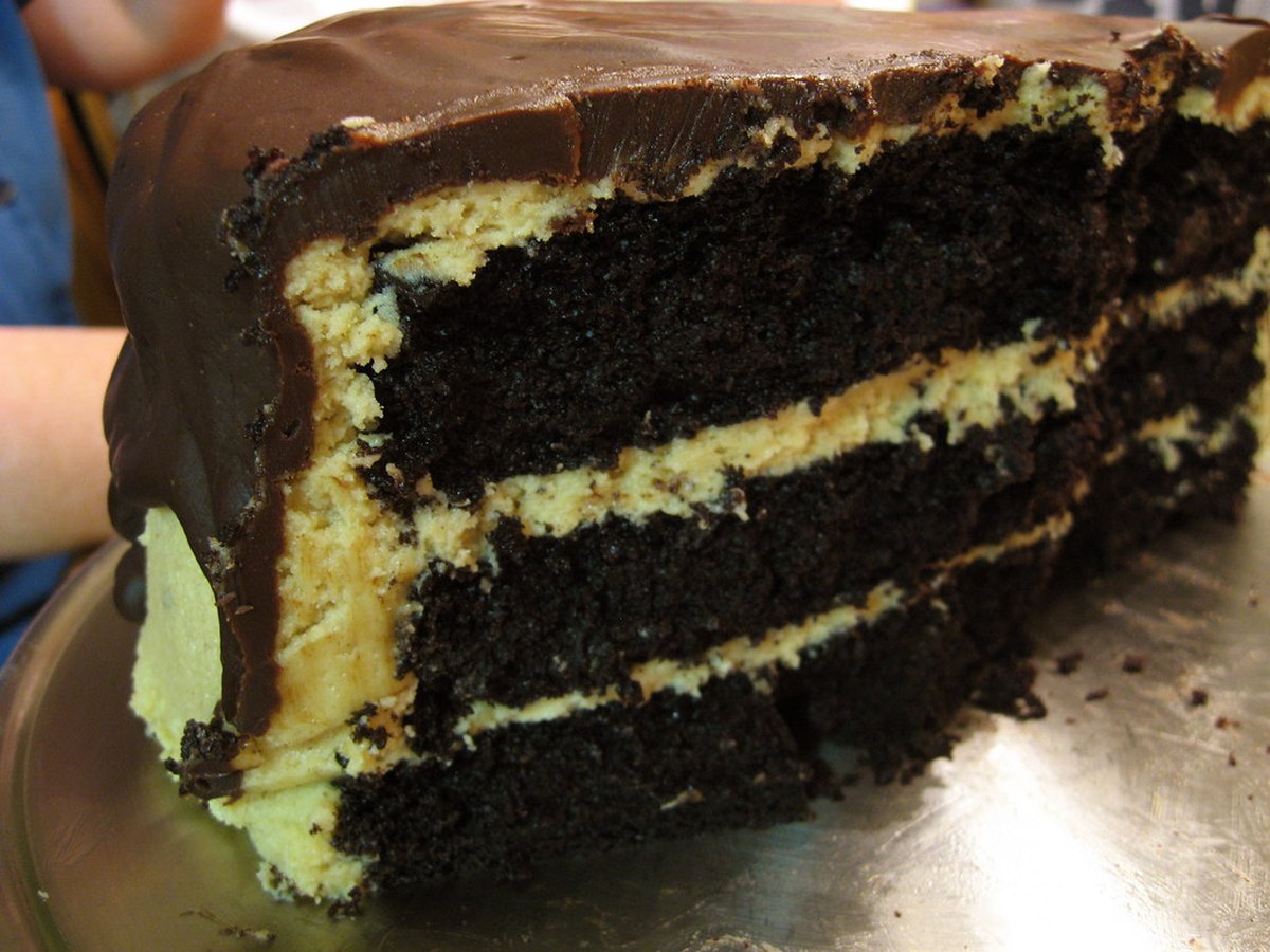 Kuchen mit dunkler Schokoladenglasur